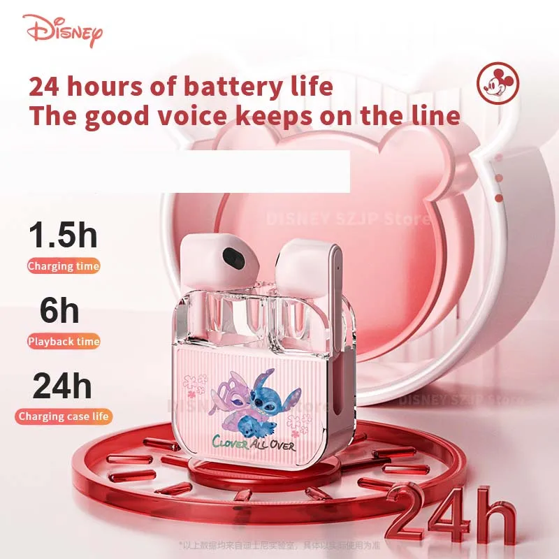 Disney Q53 HiFi Surround Sound Headset Stitch Angel Wireless Bluetooth Earbuds Noise Reduction Headphone Long Endurance