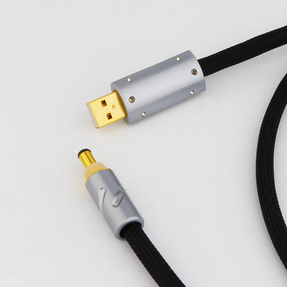 Cavo CC per audiofili Cavo di aggiornamento lineare Spina da USB a CC Cavo audio con spina CC placcato oro per lettore CD DVD amplificatore