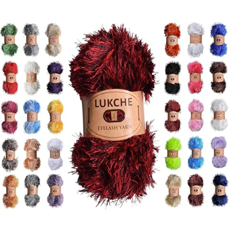 

Eyelash Fun Fur Yarn Premium 100% Polyester 164 Yds 150 Mt,3.53 Oz (100 Gr) Colorful Crochet Yarn Dıy Hand Knitting