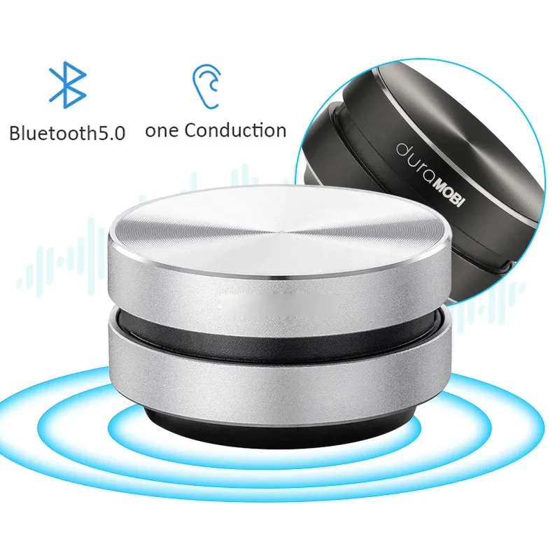 

Bone Conduction Speaker Bluetooth TWS Stereo Dual Sound Channels Mini Audio Box DURAMOBI HumbirdSpeaker with HD Call FM Radio