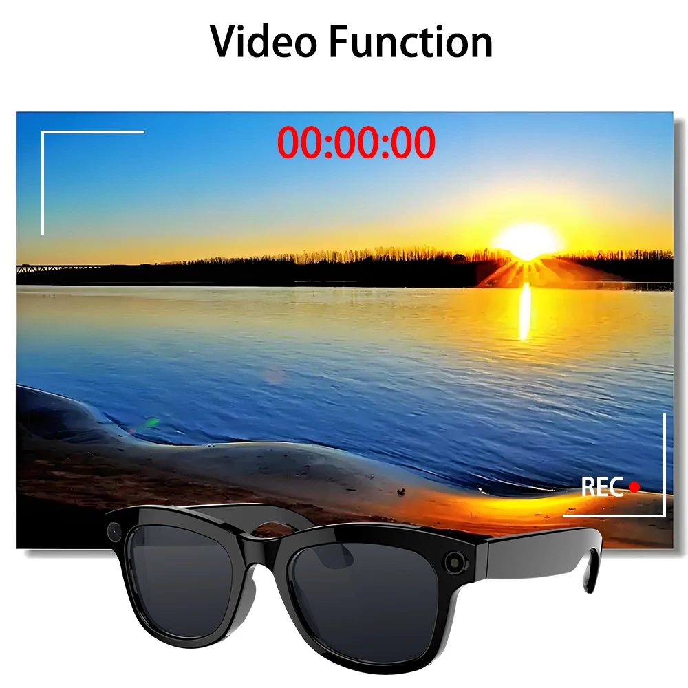 SENBONO AI gafas inteligentes Chat GPT 5MP cámara Bluetooth llamada asistente de voz gafas de Control de traducción en tiempo Real para hombres y mujeres