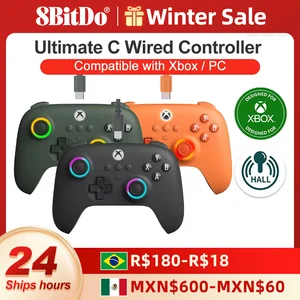 8Bitdo Final C Wired Xbox Controller, Gamepads, RGB Light, Fire Ring, Hall Effect Sticks for Windows, PC, X Series, S, Xbox One 6 Main Sales Control Xbox One - №6