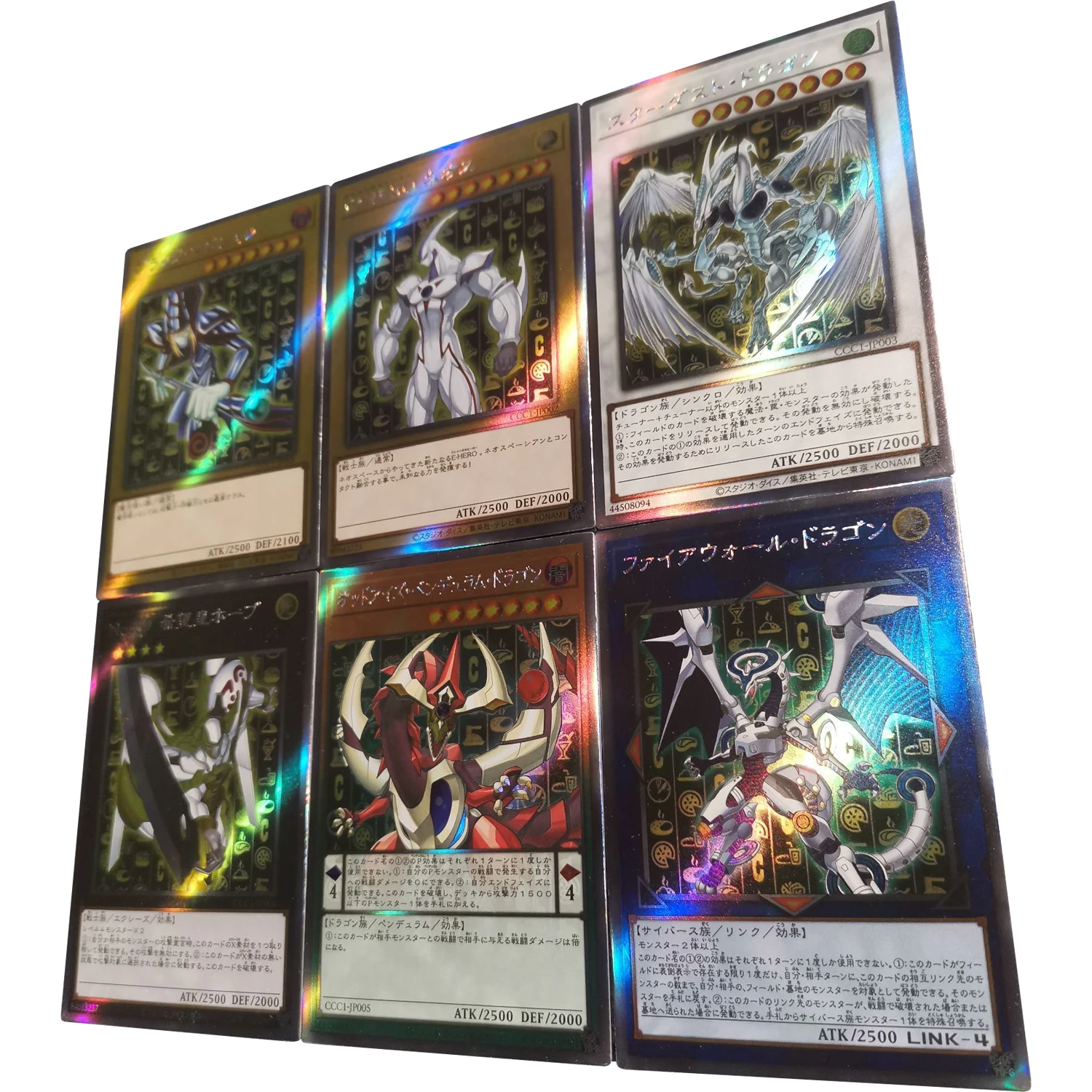 6Pcs/set Yu-Gi-Oh Black Magician Stardust Dragon Elemental HERO Neos Flash Card Game Anime Collection Diy Card Gift Toy