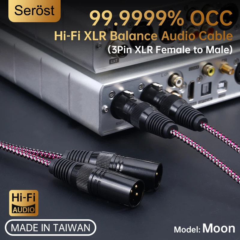 Serost Moon HiFi 99.9999% OCC Copper XLR Balance Audio Cable for CD DAC Power Amplifier Active Speaker Cable HiFi XLR Cabe