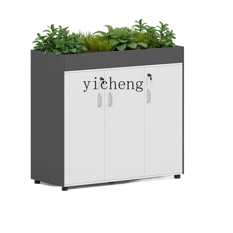 Tqh Office File Storage Cabinet File Data Cabinet Partition Planter Locker with Lock