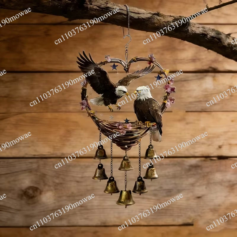 Acrylic Heart Bird Wind Chime Hanging Home Decoration Craft
