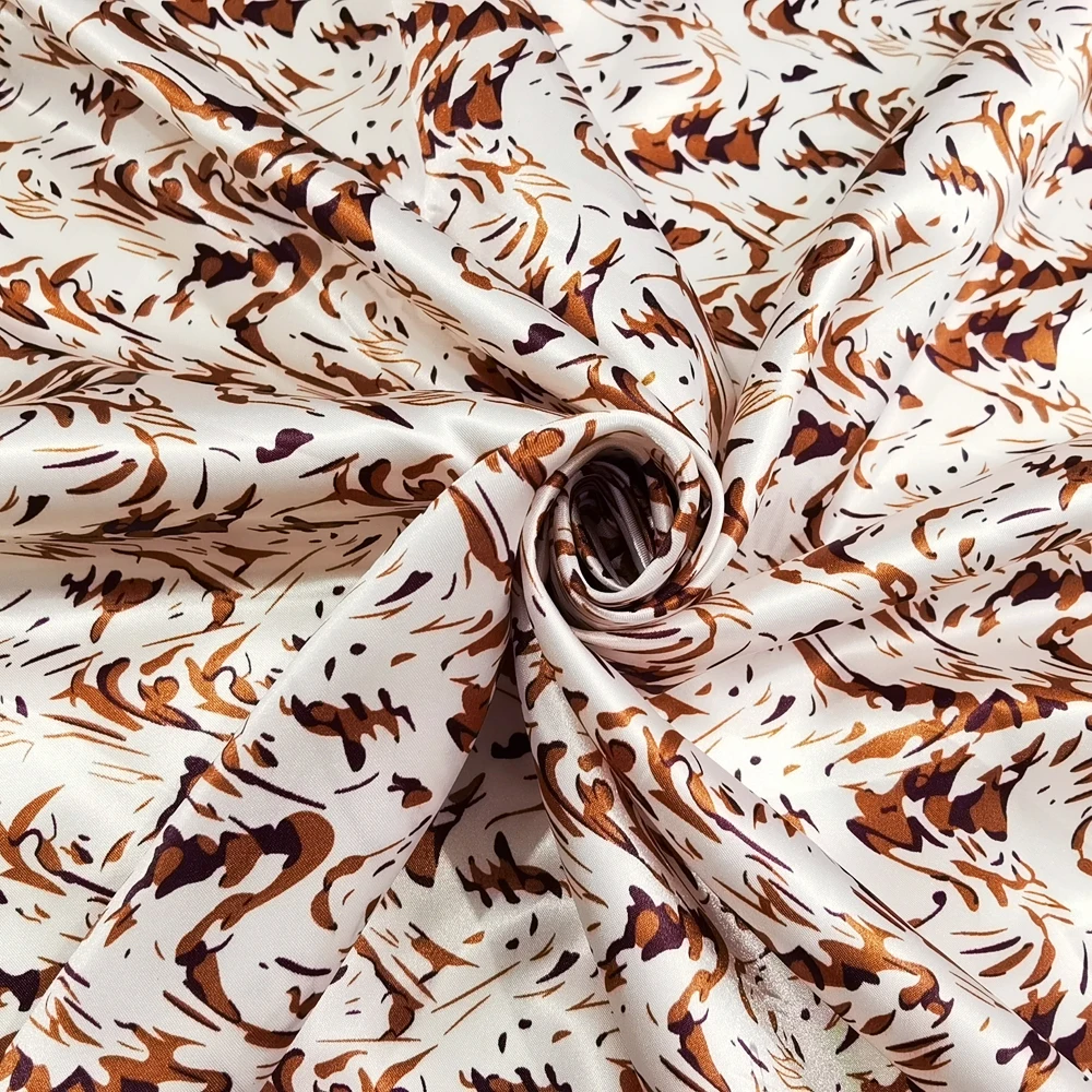 1 Meter x 1,48 Meter Geometrisches Webmuster Satin-Material Seidig Weiches Polyester Charmeuse Futterstoff Schal DIY Stoff – Detail 4