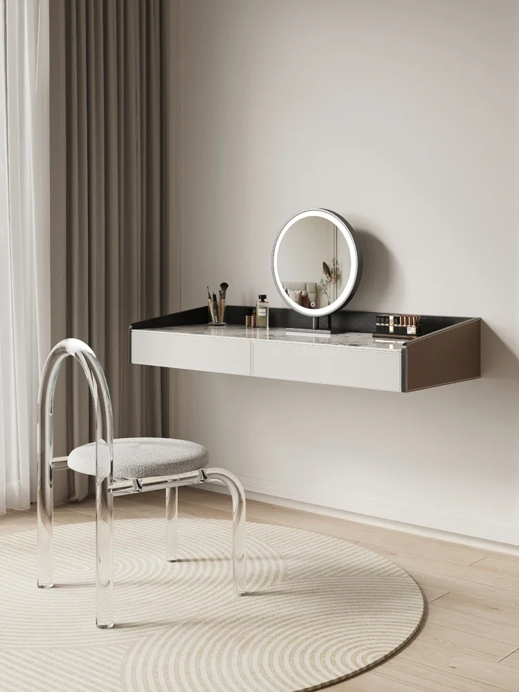 Floating Dresser Modern Minimalist Bedroom High-Grade Hanging Makeup Table Small Apartment Wall-Mounted Stone Plate Dresser