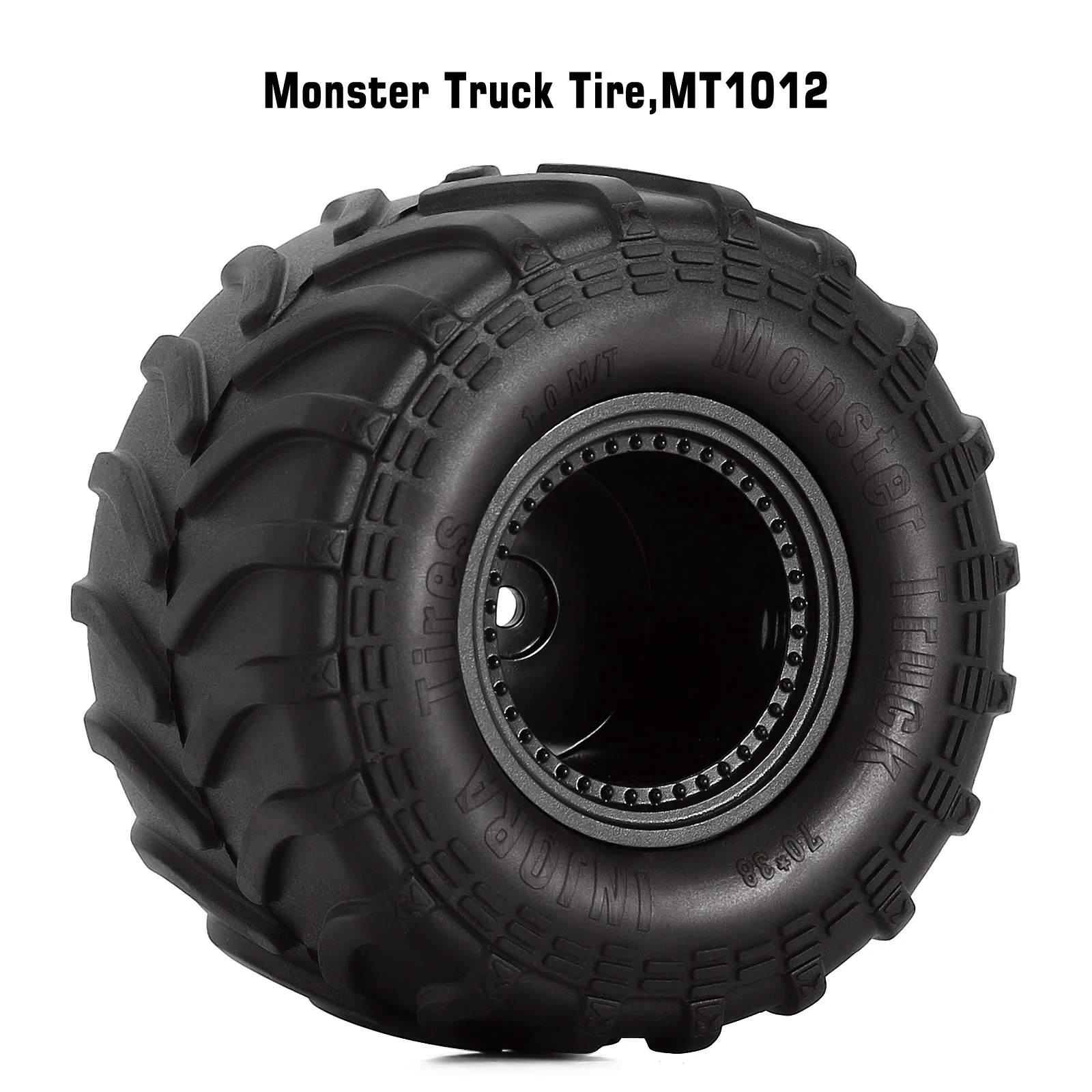 4PCS 70*38mm Monster Truck Wheel Rim Tires Set for 1/24 RC Crawler Car Axial SCX24 FMS FCX24 AX24 (MT1012)