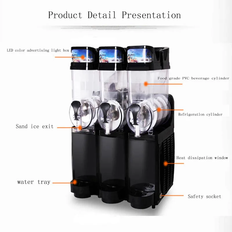 Slush Making Machine For Coffee, Snack, Bar, Snow Melting, Cold Beverage Dispenser, Commercial