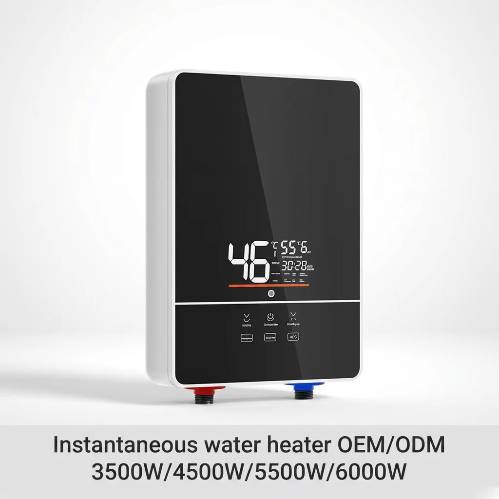 

Smart 240V 6kW Instant Electric Shower Water Heating Geyser Tankless Heater Touch Control house hold Car Use Plastic