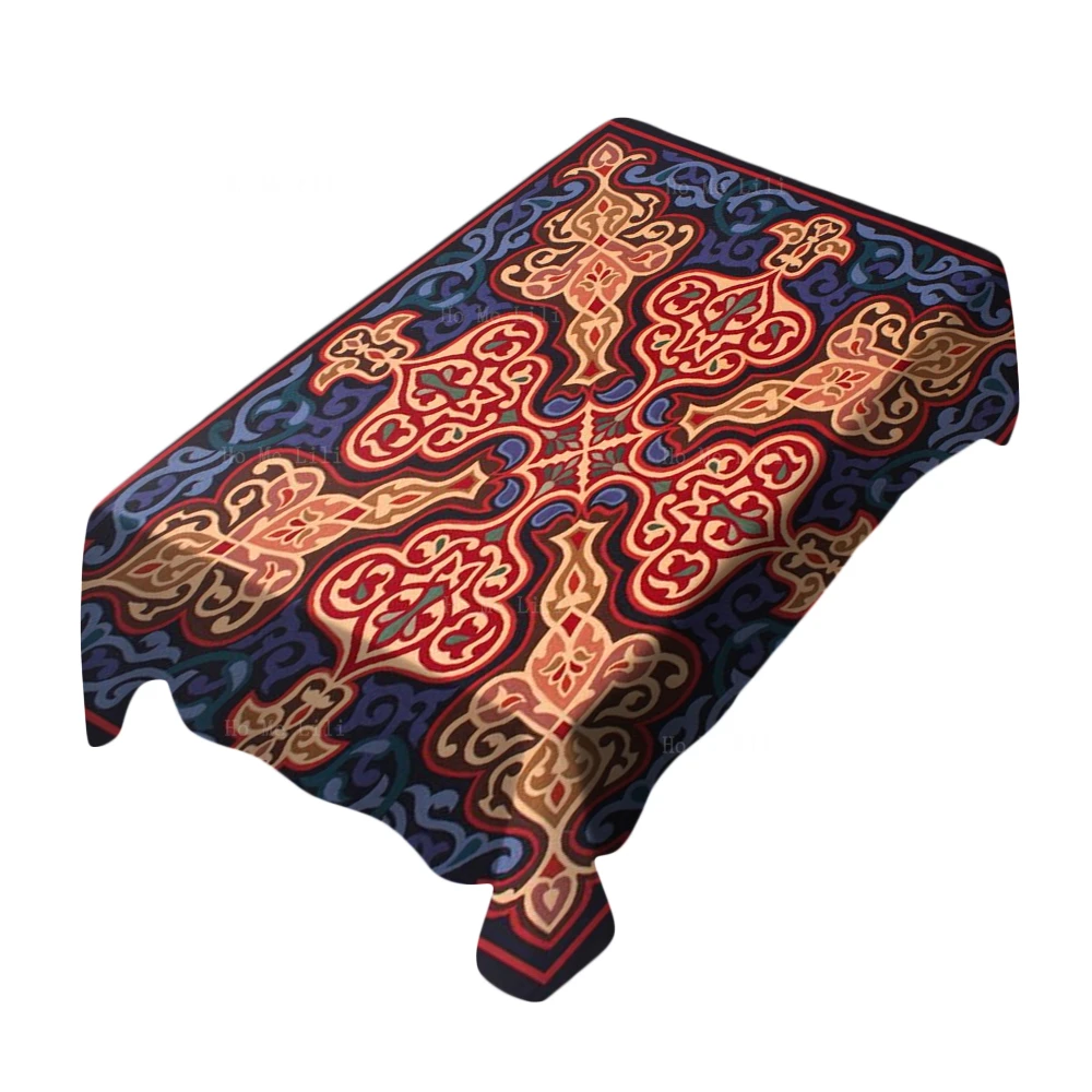 Ramadan Egyptian Applique Art Islamic Arabesque Traditional Colorful Festive Ornaments Tablecloth By Ho Me Lili For Table Decor