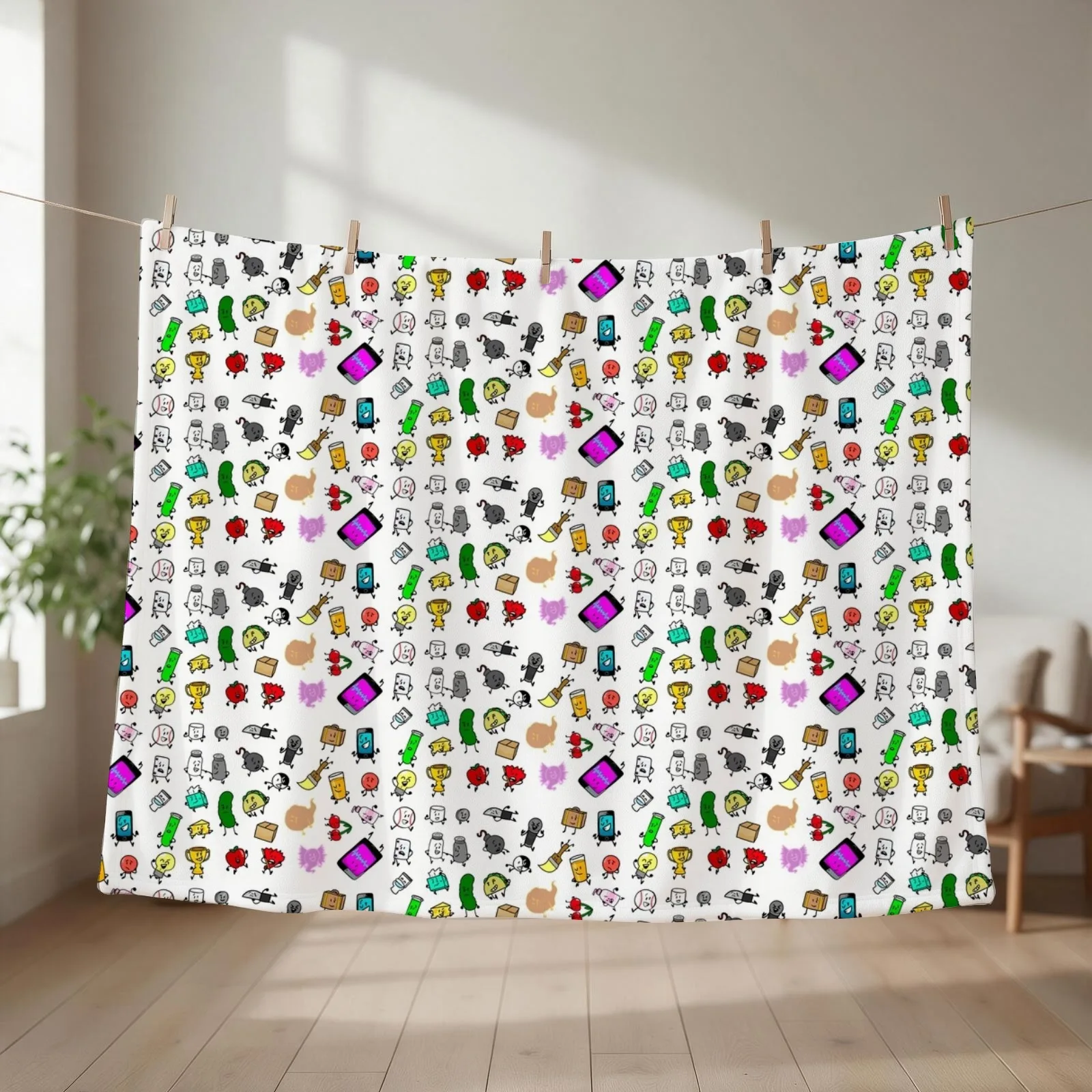 Inanimate Insanity All Characters Throw Blanket couch cozy soft plush fuzzy picnic outdoor blanket