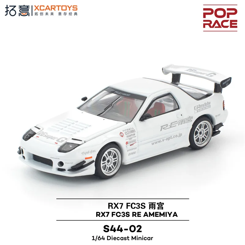 

Xcartoys x Pop Race 1:64 RX7 FC3S RE AMEMIYA Белая литая модель автомобиля