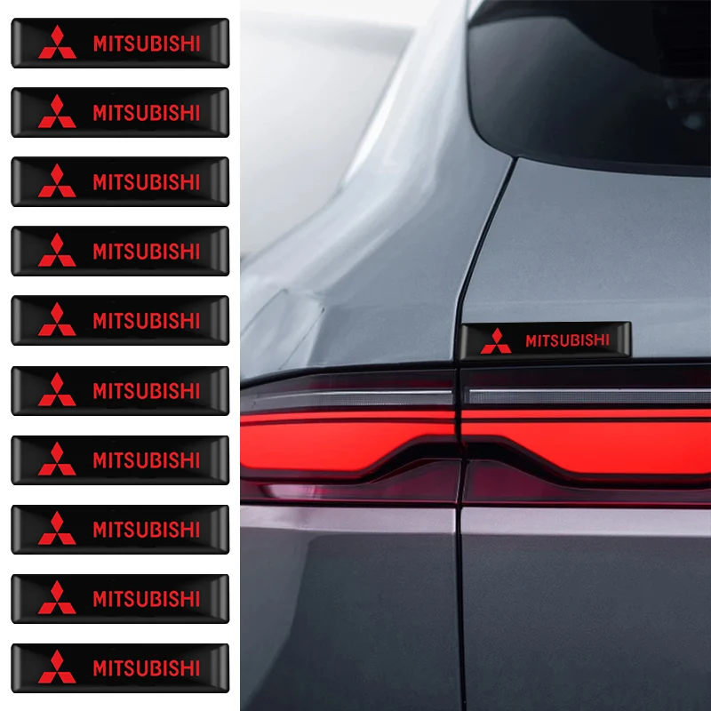 10pcs Car Styling 3D Emblem Epoxy Decoration Stickers For Mitsubishi Lancer Asx Outlander Pajero L200 RalliArt Auto Accessories