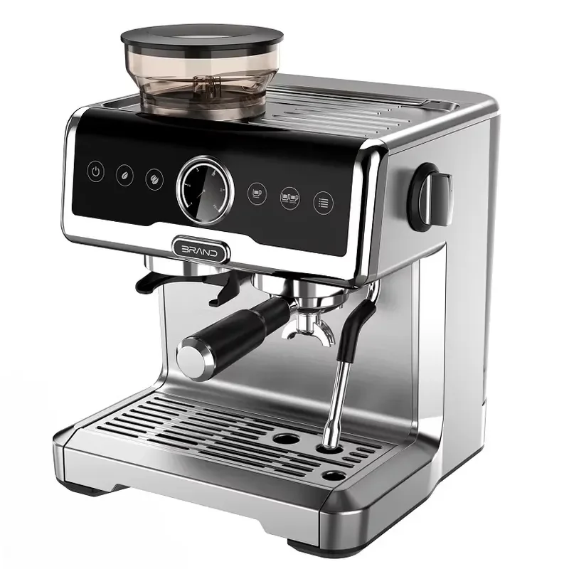【2026】 Stainless Steel 15 Bar Pressure Programmable Electric Semi-Automatic Espresso Coffee Machine Grinder Milk Frother for