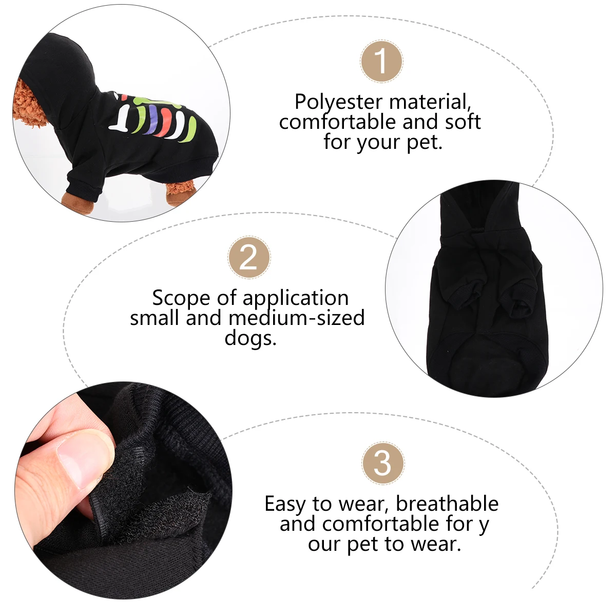 

Halloween Dog Hoodie Pet Clothing Print Warm Soft Fabric No Pilling Static Free Elastic Easy Wear Take Off Dog Jacket