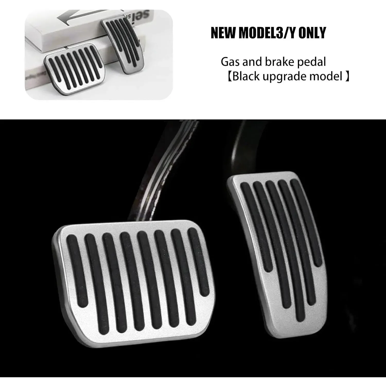 ل تسلا نموذج 3/Y غطاء دواسة الألومنيوم 2 حزمة الملحقات 2022-2025 منصات دواسة القدم المضادة للانزلاق الأداء مسرع Tesmayx