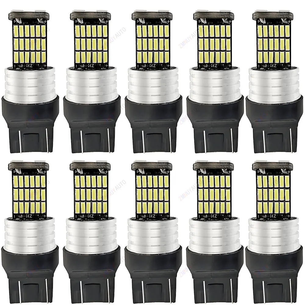 10 шт. Автомобильный светодиодный светильник T20 LED 7443 7440 W21W W21/5W WY21W Светодиодные лампы Автомобильные указатели поворота Лампа заднего хода 12 В Авто Белый Красный Янтарный