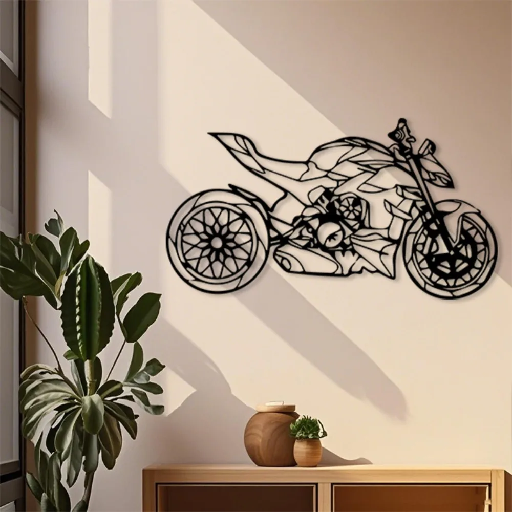Brand Metal Motorcycle Wall Art Sculpture Mural Garage Decor Powder Coated Iron Craft Living Room Gift - view 4