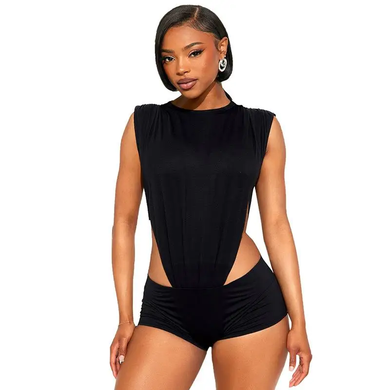 Women's Hollow out Jumpsuit Top And orts Set Faionable Two-Piece Outfit Polyester Fabric Winter Season Appropriate