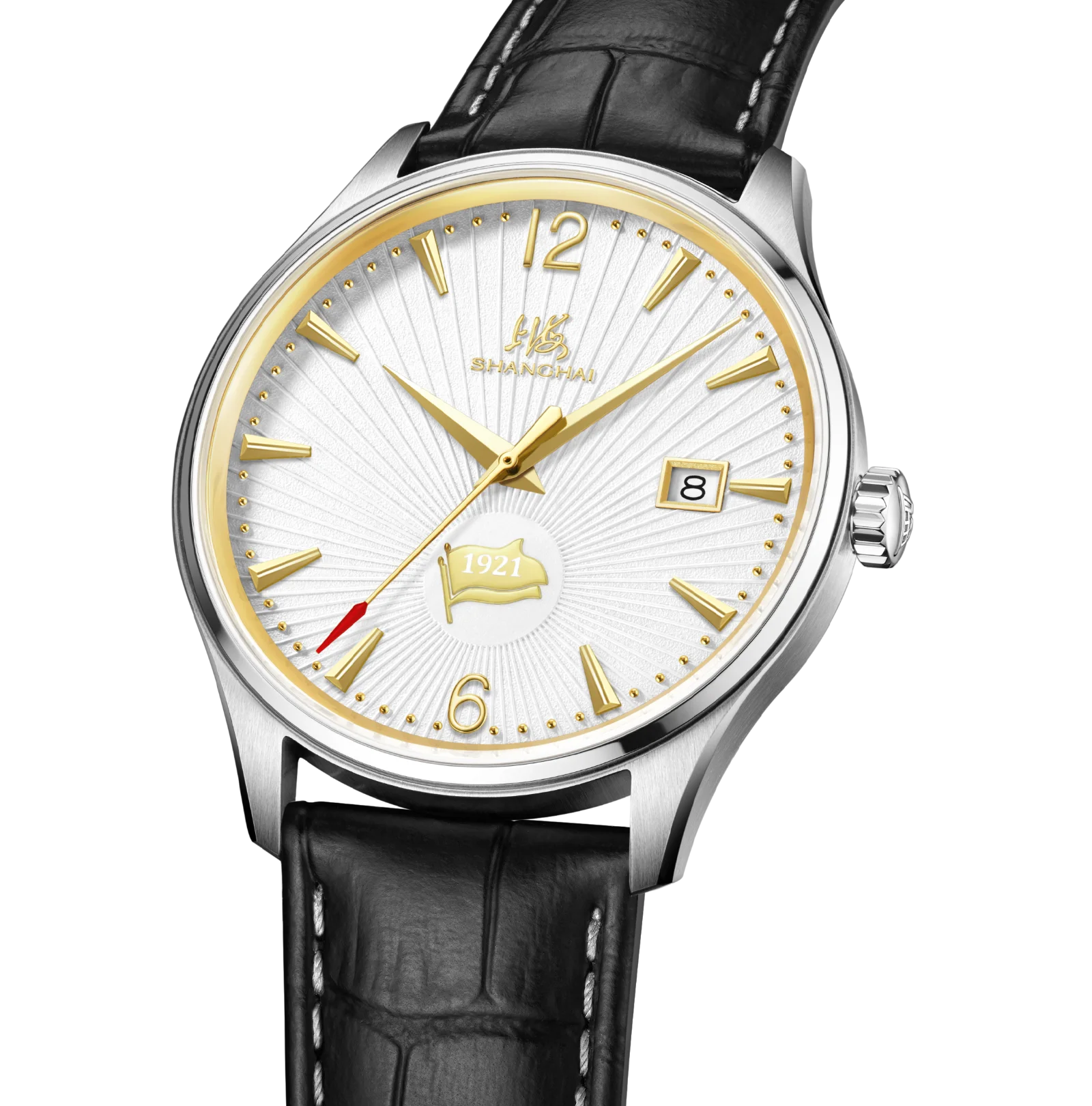 Shanghai Watches Tribute Series Men's Quartz Watch 39mm Luxury Calendar Business Watch Stainless Steel Sapphire Crystal Watch