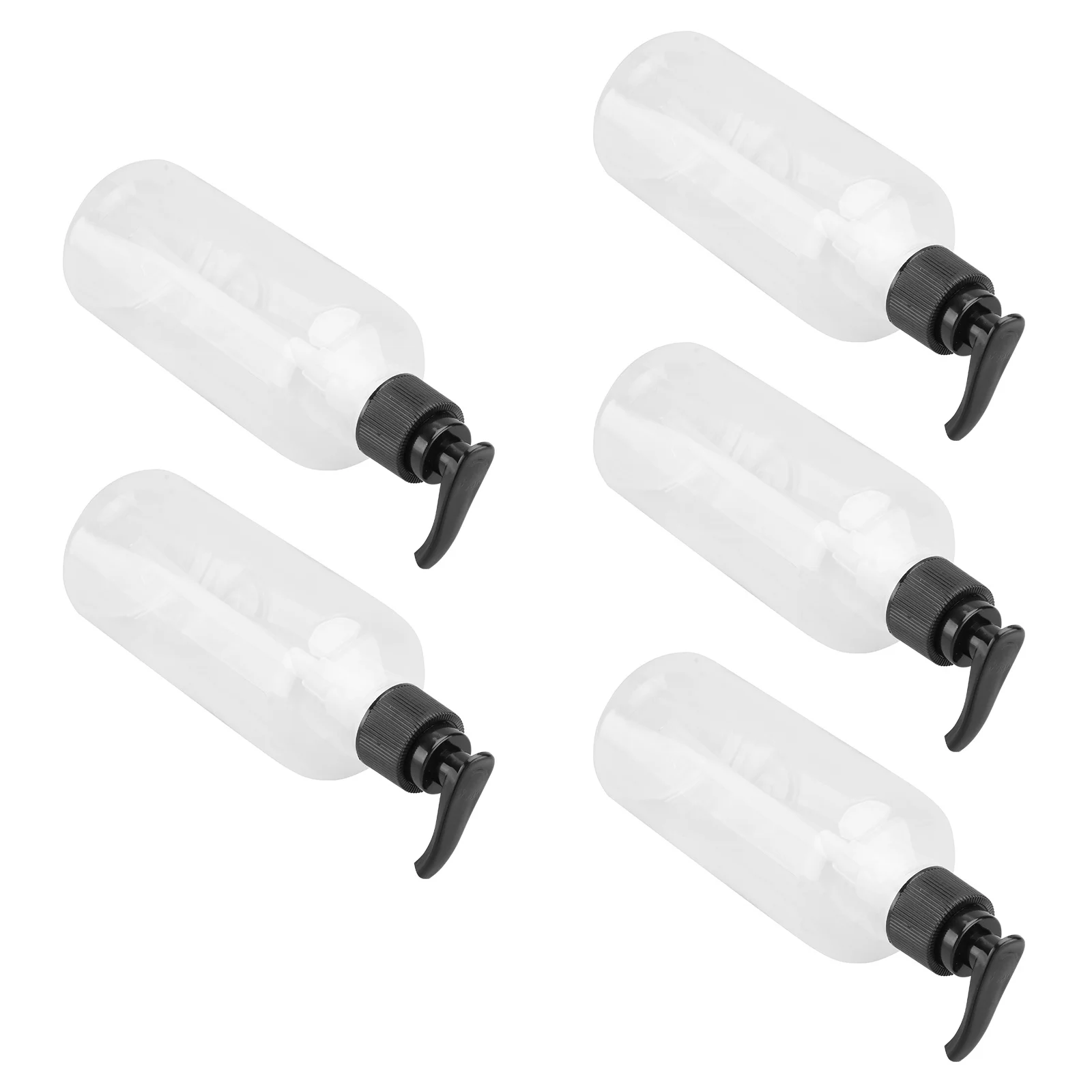 

5Pcs 300Ml Black Press Pump Bottle for Lotion and Shower Gel Refillable Dispenser Container Travel Bottles Home