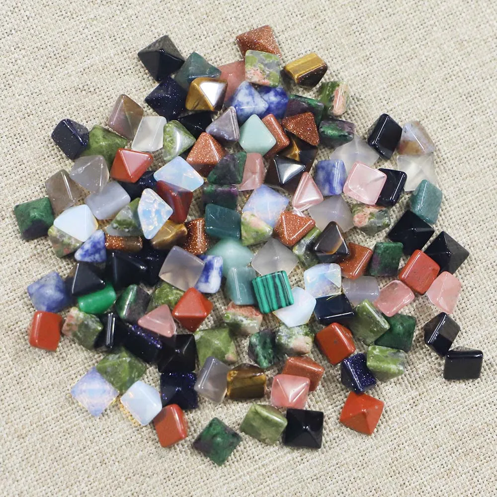 

Fashion Natural Stone Pyramid Gemstone Ornaments Aventurine Chakra Sandstone Reiki Charms Home Statue Collection Wholesale 50Pcs