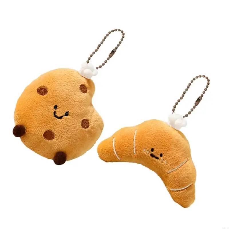 2PCS Phim Hoạt hình Đồ chơi nhồi bông bằng hình nhồi bông với Keychain Người yêu thích