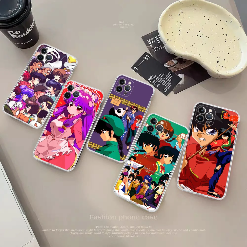 Cartoon Ranma 1 2 Phone Case Silicone Soft for iphone 15 14 13 12 11 Pro Mini XS MAX 8 7 6 Plus X XS XR Cover