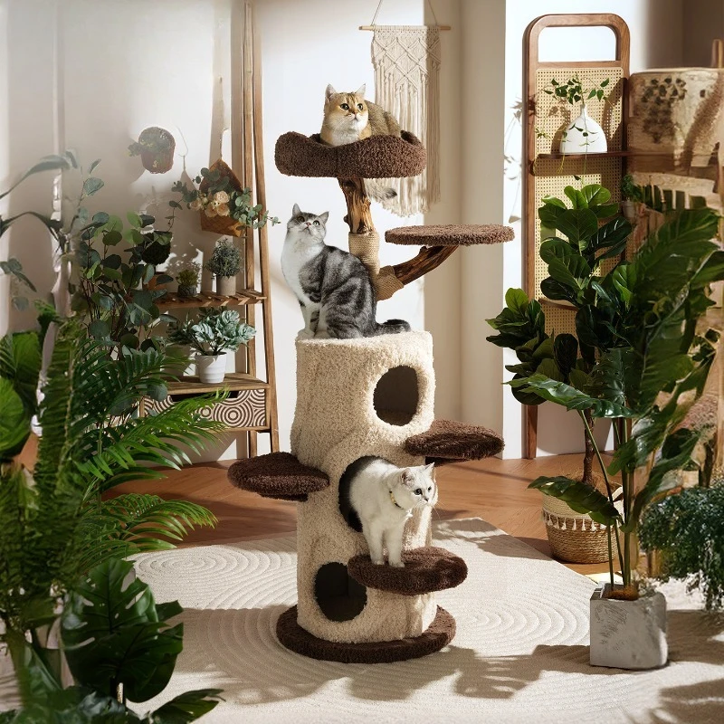 

Trunk cat nest cat tree integrated log wind solid wood does not occupy a kitten viewing platform