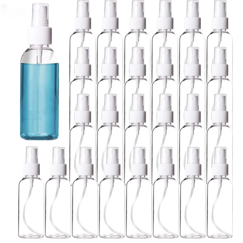 

50 pcs 60Ml Spray Bottles Plastic Empty Refillable Bottles Atomiser Transparent Fine Mist Sprayer Dispenser Travel Bottle