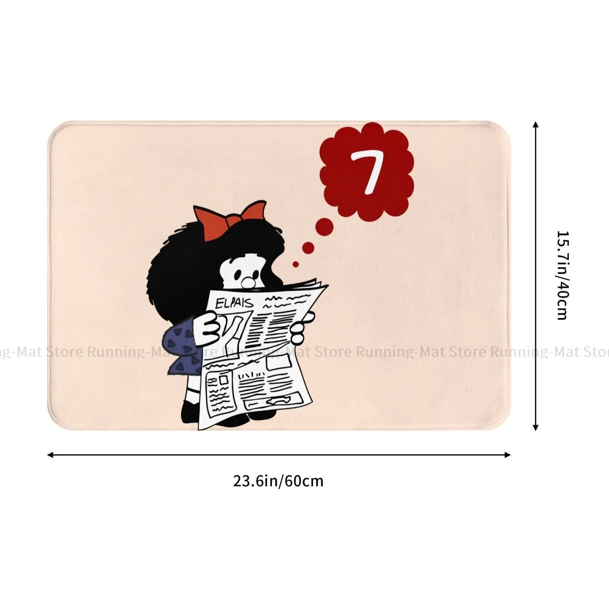 Mafalda Cartoon Anti-Slip Doormat Living Room Mat Reading Newspaper Balcony Carpet Welcome Rug Indoor Decor