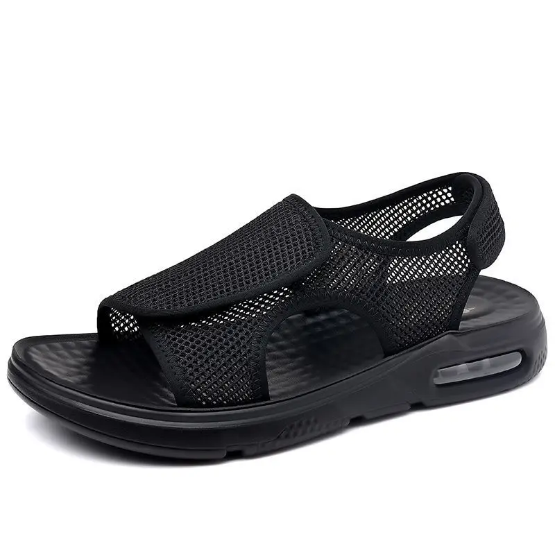 Sandales de plage décontractées confortables pour hommes, chaussures de plein air rétro pour hommes, baskets noires pour hommes, été, loisirs, vacances, nouveau