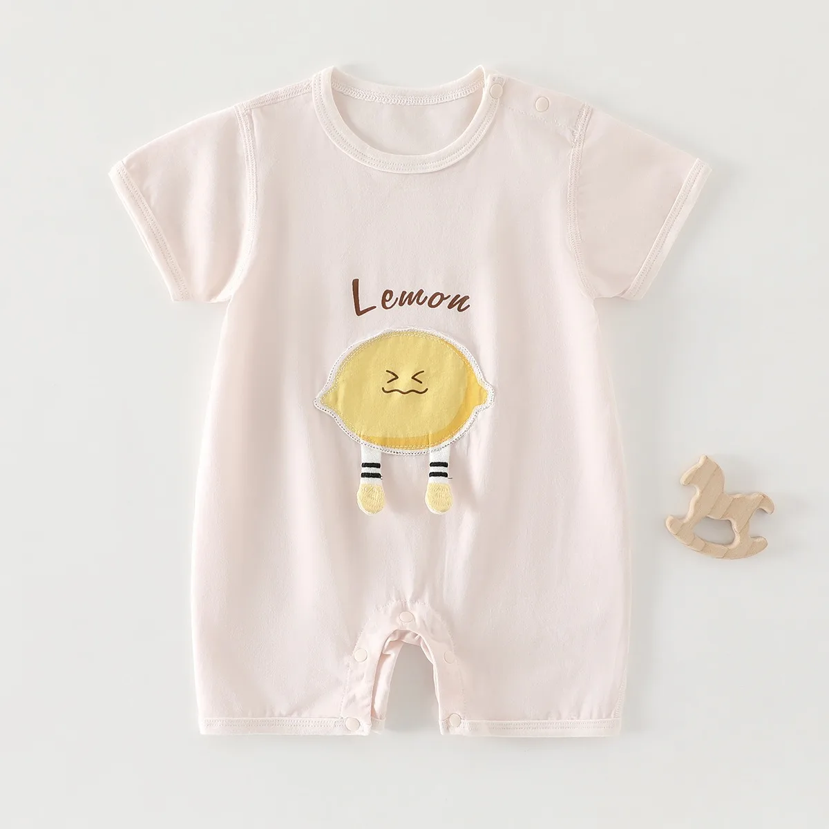 0-18M Kid Summer Short Lightweight Onesie Baby Boy Girl Pure Cotton Breathable Cartoon Romper Newborns Casual Boneless Bodysuit