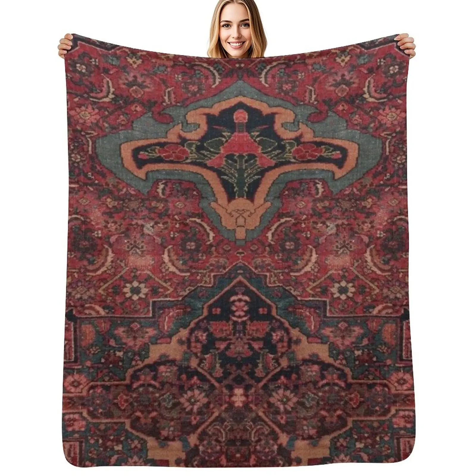 Traditional Heritage Moroccan Design Throw Blanket Blankets For Sofas Heavy Thermals For Travel Thin Bed Soft Plaid Blankets