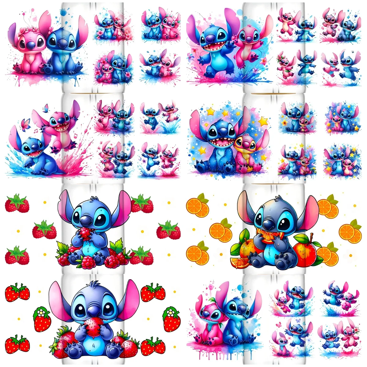 

New Stitch Designs UV DTF Cup Wrap For 16oz Libbey Coffee Glass Stitch 3D Sticker Cup Wraps