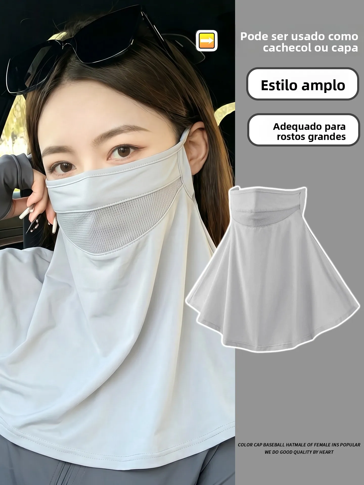 軽量で通気性のある女性用日焼け止めネックマスクアイスシルク運転用夏用サイクリングネックカバーワンピースネックサポート