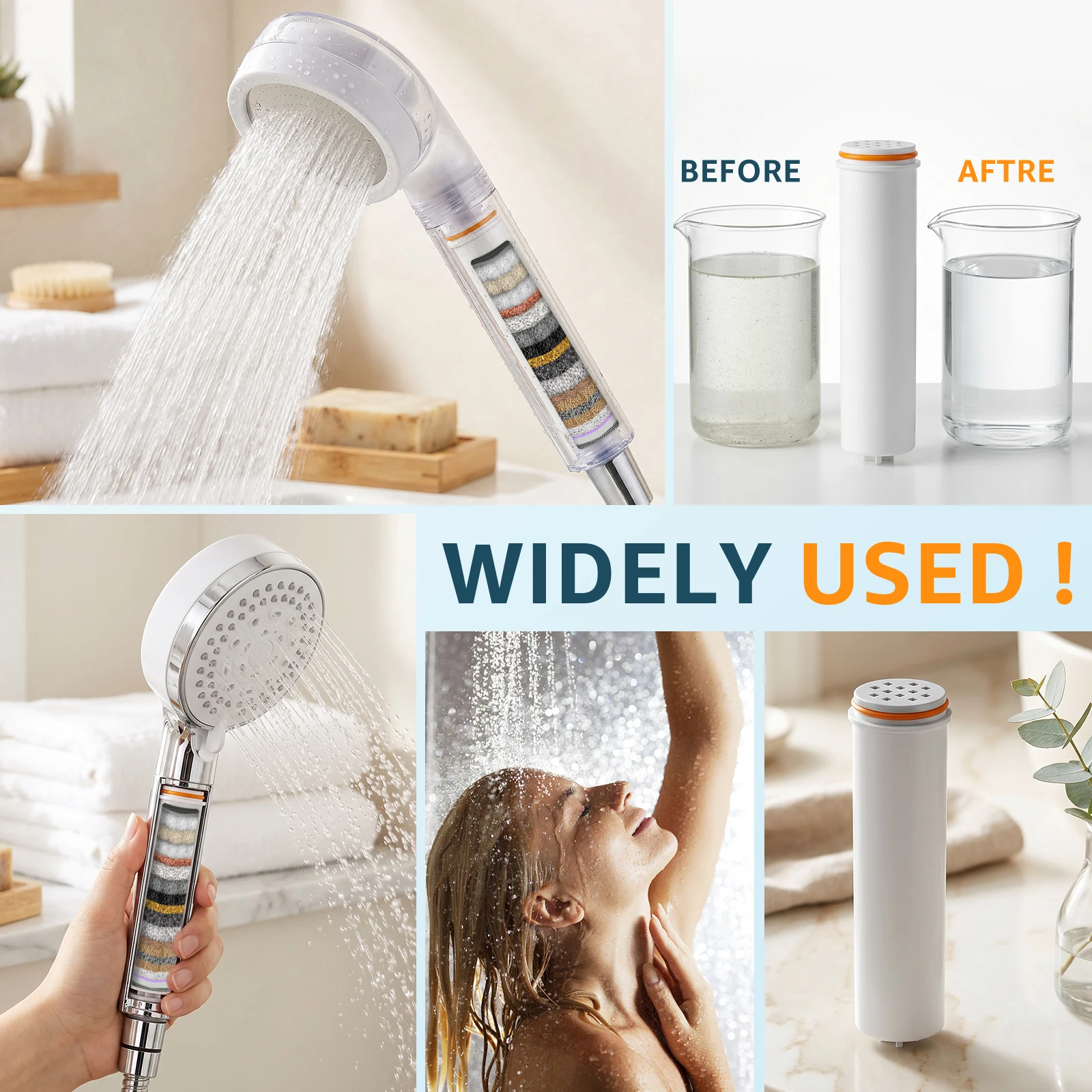Replacement Filters for Handheld Shower Head Water Softener Filters Beads for Hard Water Remove Chlorine Reduces Dry Itchy Skin image 3