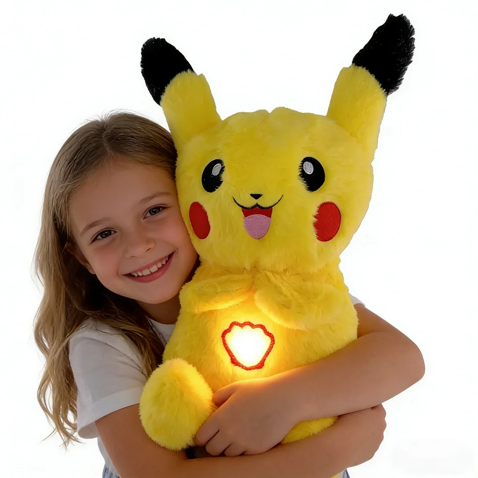 2025 caldo Pokémon Mewtwo Pikachu Peluche Bambola Respiro Bambino Peluche Lenisce Giocattolo Anime Baby Musica Luce Sonno Giocattoli Kid Regali di Festa