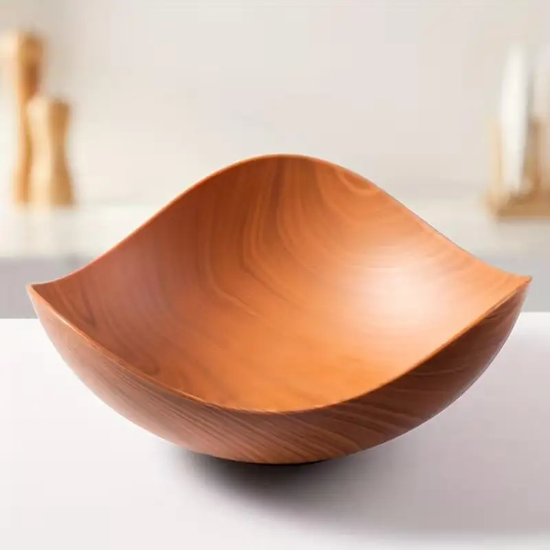 ♥ Bol à fruits moderne de forme carrée - Bol de rangement en bois pour les collations/les fruits, dé