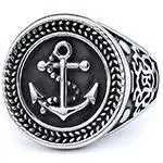 European And American Fashion Stainless Steel Ship Anchor Pirate Ring Domineering Men's And Women's Rings In Stock Batch
