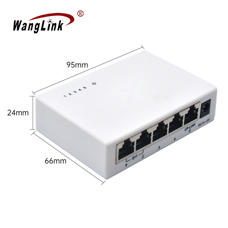 Wanglink Hoge Kwaliteit 10/100Mbps 5 Poort Netwerk Kunststoffen Onbeheerde Ethernet Switch Ondersteuning Qos Vlan Uitbreiding