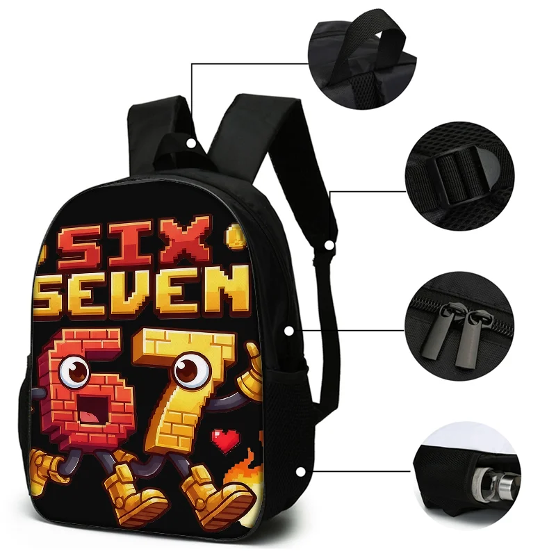 3PCS Numbered 6&7 Pattern Backpack Set | The Perfect Choice for School & Travel