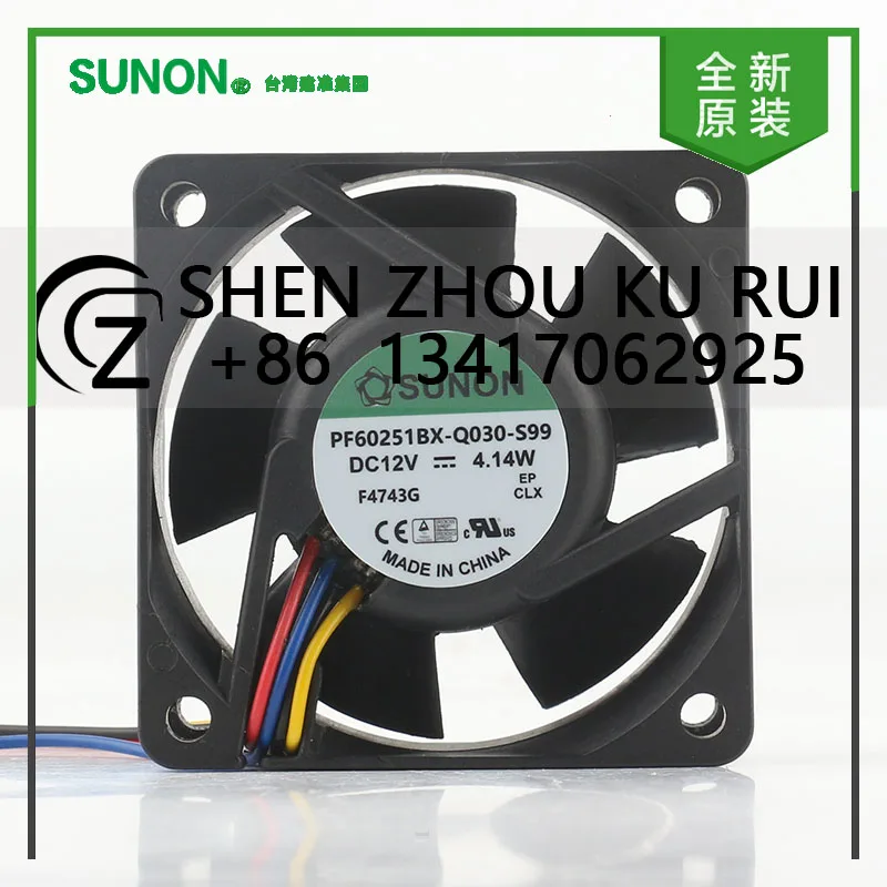

Sunon 5V 24V 48V DC 12V 4.44W AC EC 6025 60X60X25MM 6CM magnetic suspension ball fan Mute 4-wire PF60251BX-Q030-S99 cooling fan