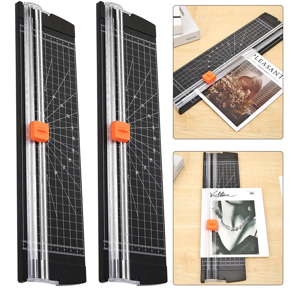 

2 шт. Портативный резак для бумаги формата А4 с пластиковым основанием, гильотина для художественных работ, скрапбукинга и фотографий, легкий, с режущим матом