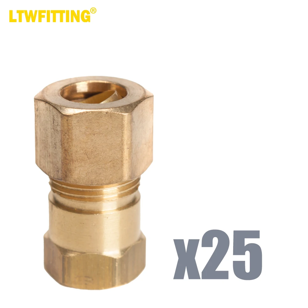 

LTWFITTING Brass 3/8-Inch OD x 1/8-Inch Female NPT Compression Connector Fitting(Pack of 25)