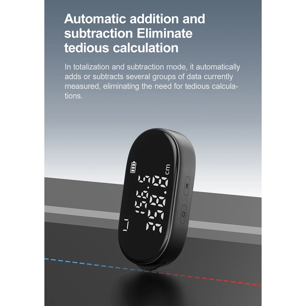 

A96I-Q2 New Digital Tape Measure Type-C Rechargeable LCD Display 99M Electric Ruler Mini Distance Meter Measuring Tool