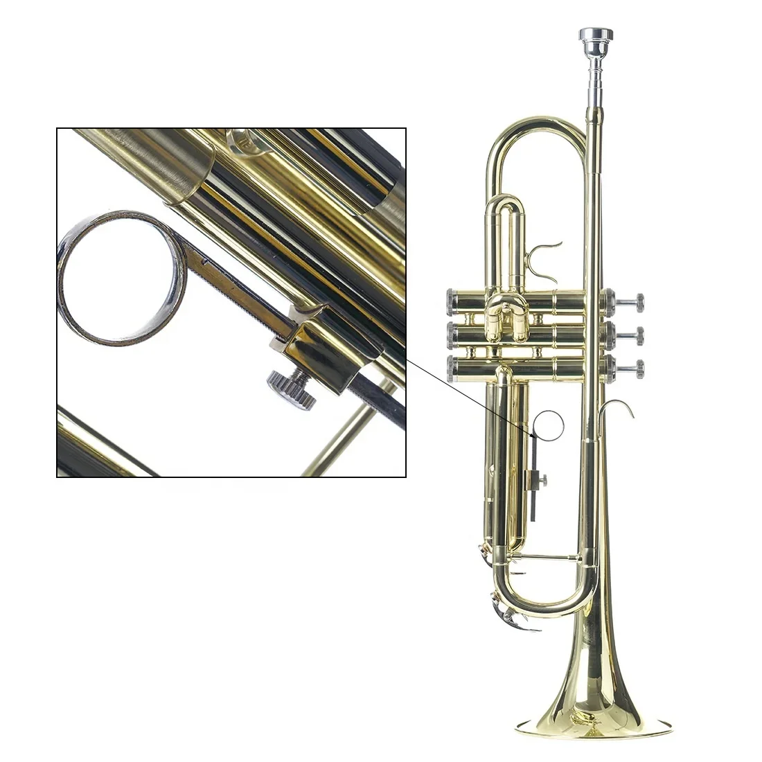 Hot-selling wholesale instrument playing B-flat brass practical exquisite gold trumpet