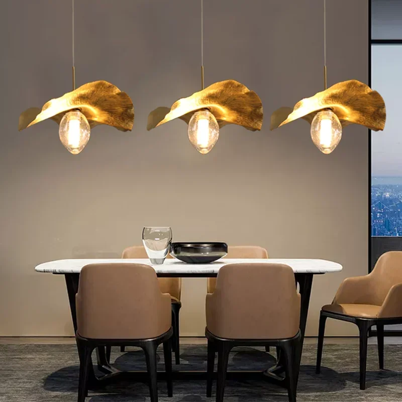 

chandelier Nordic modern pendant light kitchen lotus ceiling lamp living room lightning cuisine copper home bedroomdecorativos